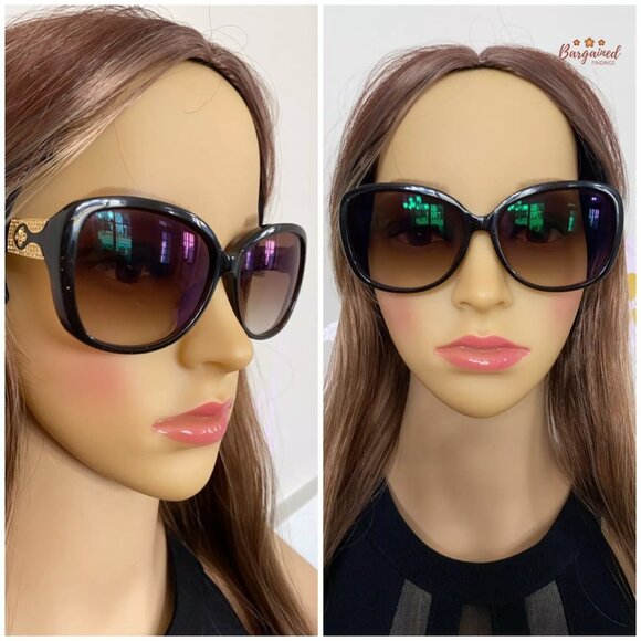 Authentic LOUIS VUITTON Brown Glitter Frame Heather Strass Sunglasses - Z0456E - Picture 4 of 12